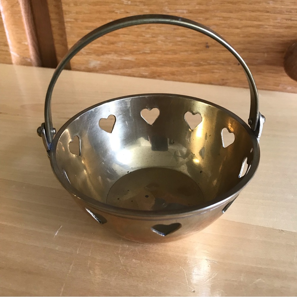 Brass Heart Basket